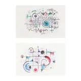 Two Abstracts in the Manner of Miró by John A. Wedda, Mixed media on paper; the first is signed and dated 2002 at lower right, sold Nov 2025