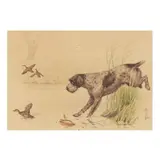 German Wirehaired Pointer with Mallards by Boris Riab, Watercolor on paper, sold Nov 2025