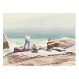 Surf Casting from Rock Ledges by Gordon Grant, Watercolor on paper, sold Nov 2025