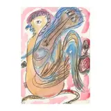 Untitled (Woman, Bird, and Snake) by Thornton Dial, Sr., Watercolor, sold Oct 2025
