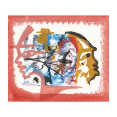Untitled (Faces and Stairwell) by Lonnie Holley, Watercolor and acrylic on paper, sold Oct 2025