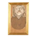 Portrait of a Woman by Jimmy Lee Sudduth, "Sweet mud" on board, sold Oct 2025