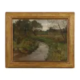 Meadowbrook by William Langson Lathrop, Oil on canvas (lined), sold Oct 2025