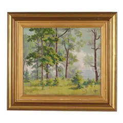 Landscape with Pines by Bernard Gussow, Oil on canvas, sold Oct 2025