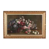 Large Still Life of Flowers by George Eastman Cook, Oil on canvas, sold Oct 2025