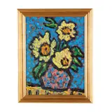 Still Life with Sunflowers by Joe LaFone, Oil on board, sold Oct 2025