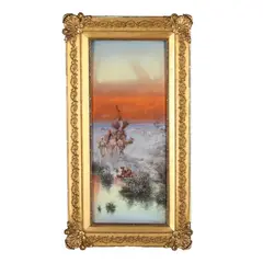 Camel Riders at Sunset by Paul Pascal, Gouache on paper, sold Oct 2025