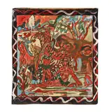 Adam and Eve in the Garden of Eden by Rudolph Bostic, Enamel on cardboard, sold Oct 2025