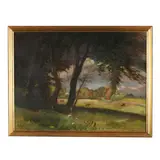 Meadow Landscape with Cattle by R. Bürger, Oil on canvas, sold Oct 2025