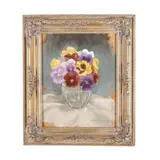 Still Life with Pansies by Annyce Alvarez, Oil on Masonite, sold Oct 2025