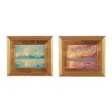 Two Atmospheric Seascapes (two works) by Scott S. Jones, Both are oil on canvas, sold Oct 2025