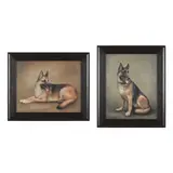 Portraits of Two German Shepherds (two works) by Meridith Martens, The first an oil on canvas, sold Oct 2025