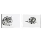 Great Wolf and Bobcat (two works) by Paradorn Threemake, Charcoal on paper, sold Oct 2025