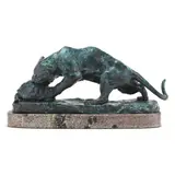 Tiger Devouring a Turtle by Georges Gardet, Patinated bronze, sold Oct 2025