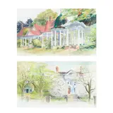 Two Framed North Carolina Landscapes by Everett Mayo, Watercolor on paper, sold Oct 2025
