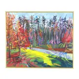 Autumn Landscape with Figure by Kim Kesterson Trone, Oil on canvas, sold Oct 2025