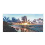 A Walk on the Beach at Sunset by David L. Stickel, Watercolor on paper with deckled edges, sold Oct 2025