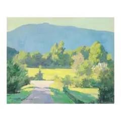 Mountain Landscape by Robert Pearson Lawrence, Oil on canvas laid on board, sold Oct 2025