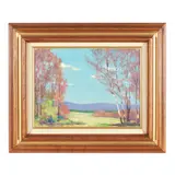Landscape by Robert Pearson Lawrence, Oil on canvas board, sold Oct 2025