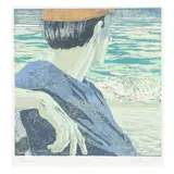 Observer by Maud Gatewood, Reduction linocut in colors, sold Oct 2025