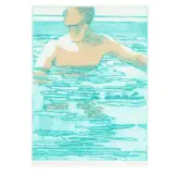 Swimming Pool by Maud Gatewood, Reduction woodcut in colors, sold Oct 2025