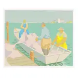 Loading Nets, Ocracoke by Claude Howell, Serigraph in colors, sold Oct 2025