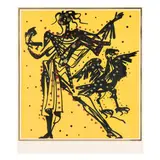 John (Knight of the Sparrow Hawk) by Salvador Dalí, Lithograph in colors with foil embellishments, sold Oct 2025