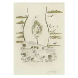A L'Eternelle Madame (The Eternal Madame) by Salvador Dalí, Drypoint etching with detailed gold flakes on Japan paper, sold Oct 2025