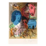 XXe Siècle Homage à Marc Chagall by Marc Chagall, Lithograph in colors, sold Oct 2025
