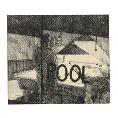 Pool Hall by Maud Gatewood, Ink on paper, sold Oct 2025