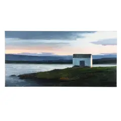 The Lake at Sunset by Gayle Stott Lowry, Oil and wax on canvas, sold Oct 2025