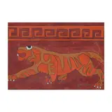 Greek Key & Tiger by Jan Yoors, Watercolor and gouache on paper, sold Oct 2025