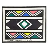 Ndebele Abstract by Esther Mahlangu, Acrylic on canvas, sold Oct 2025