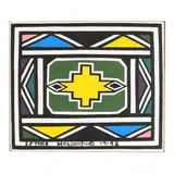 Ndebele Abstract by Esther Mahlangu, Acrylic on Masonite, sold Oct 2025