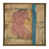 Figure by Bernard Martin, Oil and mixed media on canvas collage, sold Oct 2025