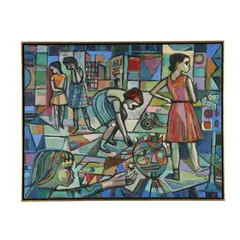 Children at Play in the City by Irving Amen, Oil on canvas, sold Oct 2025