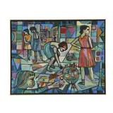 Children at Play in the City by Irving Amen, Oil on canvas, sold Oct 2025