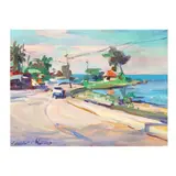 Westend Road I, Negril by James P. Kerr, Oil on linen, sold Oct 2025