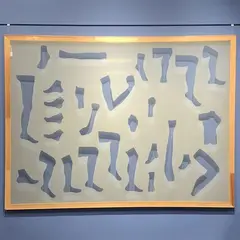 Leg Fragments by Suzan Etkin, Mixed media on vinyl and wood, sold Oct 2025