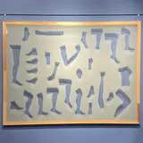 Leg Fragments by Suzan Etkin, Mixed media on vinyl and wood, sold Oct 2025