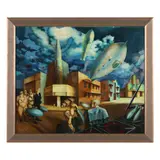Zeppelin Eaters by Henryk M. Fantazos, Oil on canvas, sold Oct 2025
