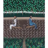 L'alliance by Dieudonné Sana Wambeti, 2016, Huile sur toile, sold Oct 2020