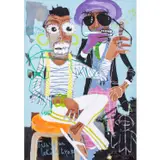 Homme au cigare by Dolet Malalu, 2018, Huile et pastel sur toile, sold Oct 2020