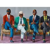 Le Rendez vous by Zemba Luzamba, 2019, Huile sur toile, sold Oct 2020