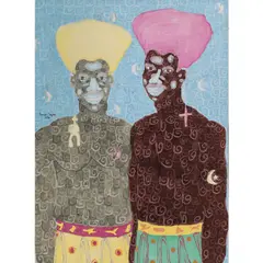 2 traits spirituels by Kassou Seydou, 2017, Acrylique sur toile, sold Oct 2020