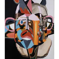 Head and Mask 12 by Francesca DiMattio, 2009, Huile sur toile, sold Jan 2021