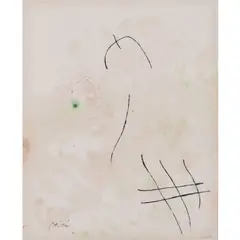 Sans titre VI,1- X- 1963 by Joan Miró, Aquarelle, encre de Chine et crayon aquarellé sur papier, sold Apr 2021