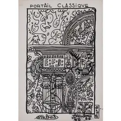 Portail classique by Robert Combas, circa 1990, Acrylique, encre de Chine et crayon sur papier, sold Apr 2021
