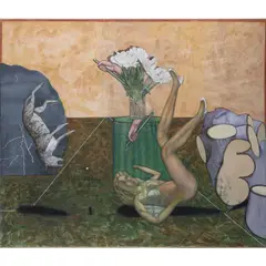 Verward water (L'eau confuse) by Pat Andrea, 1987-1990, Acrylique et caséine sur toile, sold Apr 2021