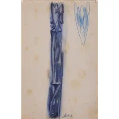 Sans titre by Agustín Cárdenas, circa 1950, Crayon de couleur et stylo bille sur papier, sold Jun 2021